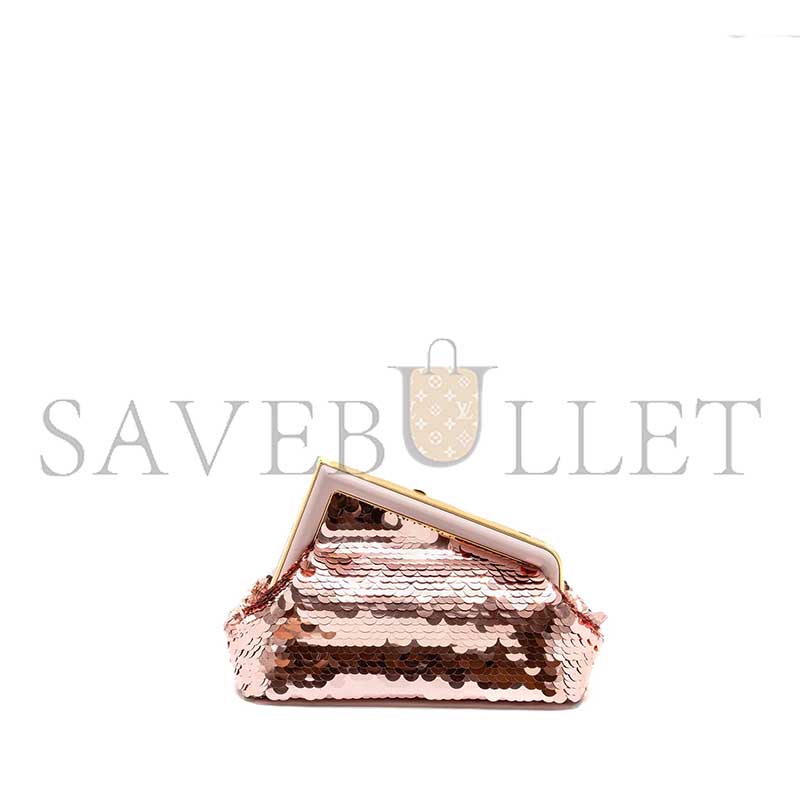 FENDI SMALL FIRST CLUTCH BAG SEQUIN PINK (26*18*9.5cm) 